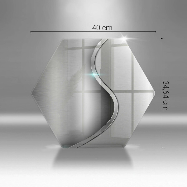 Tagliere in vetro Metallo argentato astratto