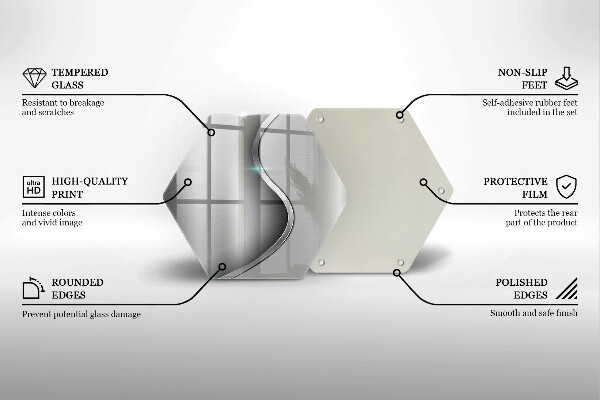 Tagliere in vetro Metallo argentato astratto