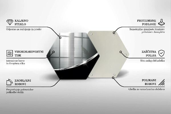 Tagliere in vetro Astrazione con metallo
