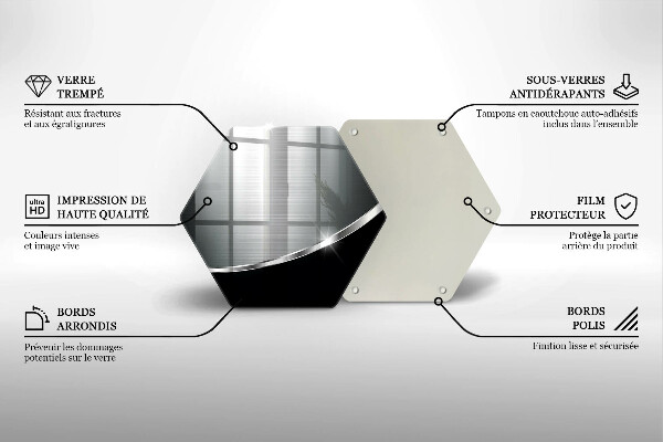 Tagliere in vetro Astrazione con metallo