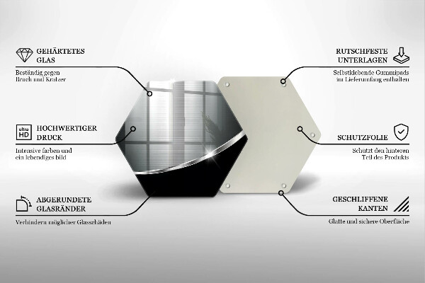 Tagliere in vetro Astrazione con metallo