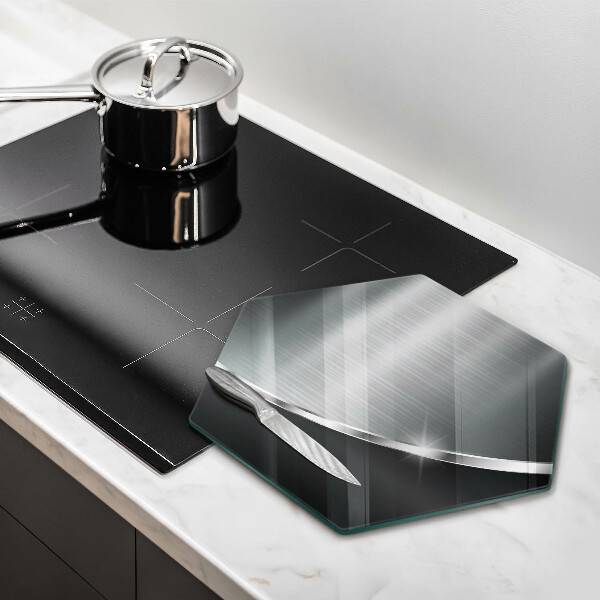 Tagliere in vetro Astrazione con metallo