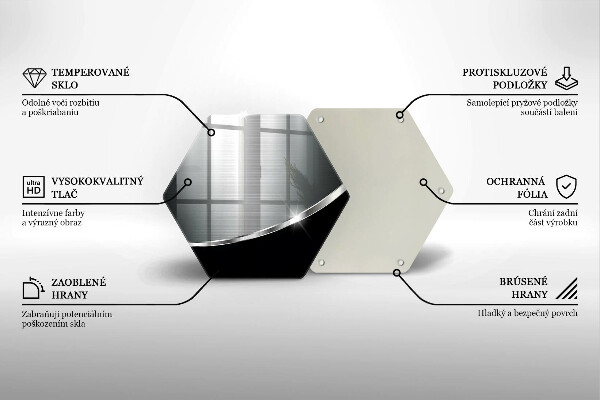 Tagliere in vetro Astrazione con metallo