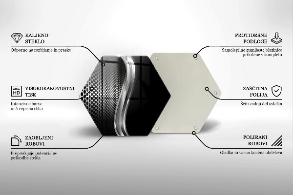Tagliere in vetro Struttura in metallo