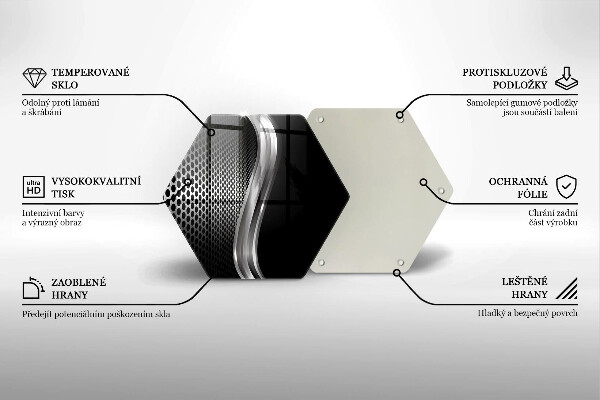 Tagliere in vetro Struttura in metallo