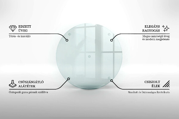 Tagliere in vetro temperato trasparente 30 cm