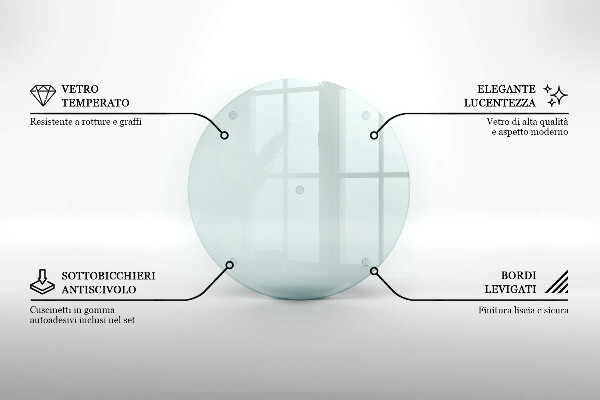 Tagliere in vetro temperato trasparente 40 cm