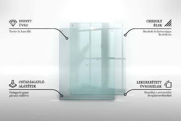 Tagliere in vetro trasparente 52x40 cm