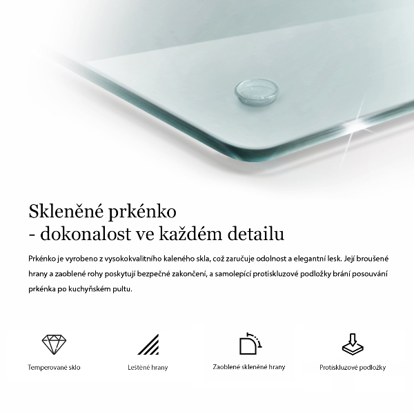 Tagliere in vetro trasparente 80x52 cm