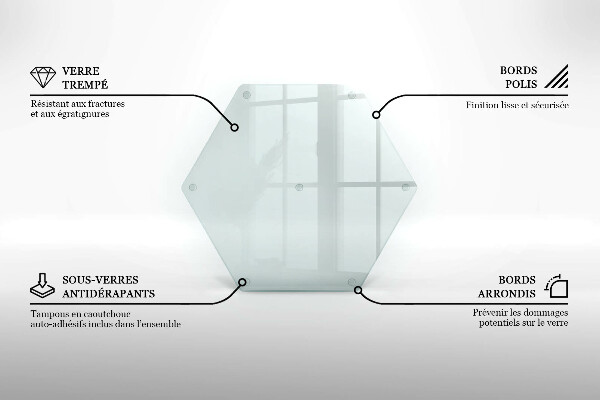 Tagliere in vetro temperato trasparente 40 cm
