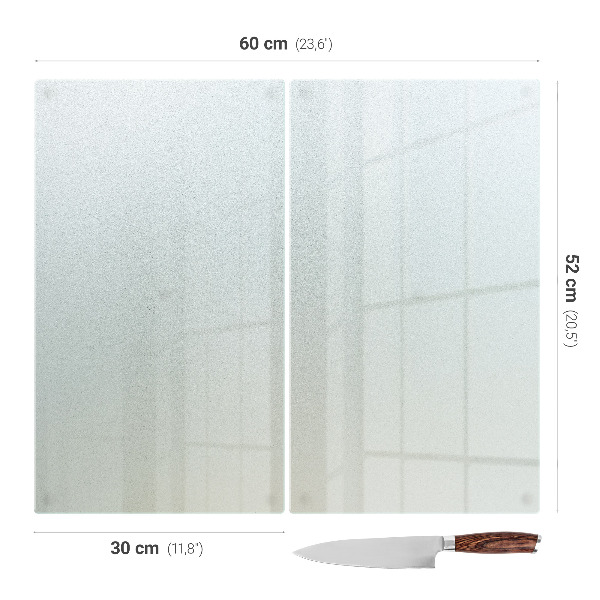 Set di 2 taglieri in vetro temperato da 30×52 cm
