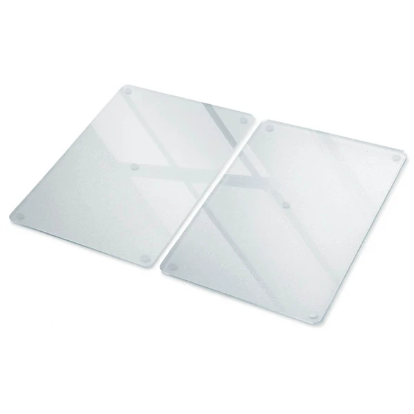 Set di 2 taglieri in vetro temperato 40 x 52 cm