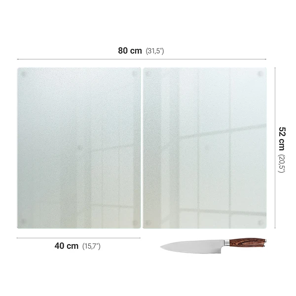 Set di 2 taglieri in vetro temperato 40 x 52 cm