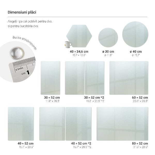 Tagliere in vetro rettangolare 52x30 cm