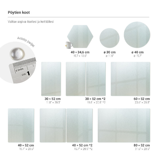 Tagliere in vetro temperato rettangolare 80x52 cm