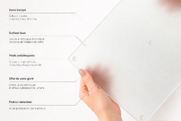 Tagliere in vetro temperato rettangolare 80x52 cm