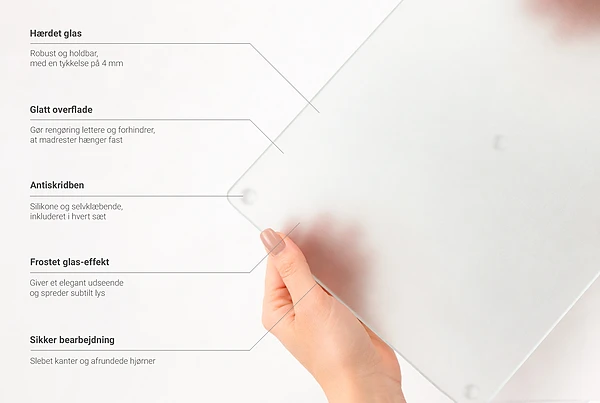 Tagliere rettangolare in vetro temperato 80 x 52 cm