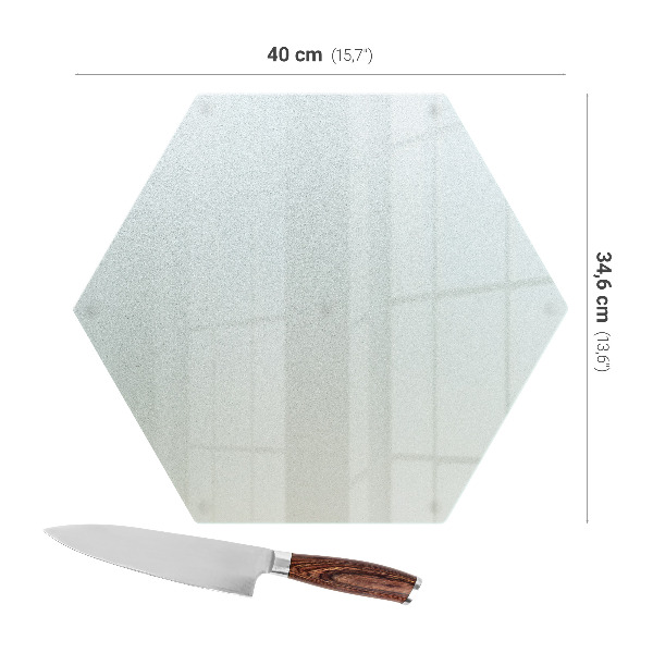 Tagliere esagonale in vetro da 40 cm