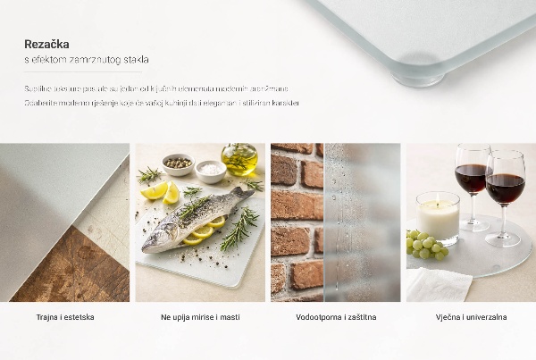 Tagliere in vetro esagonale di 40 cm di altezza