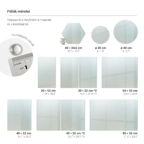 Tagliere in vetro esagonale di 40 cm di altezza