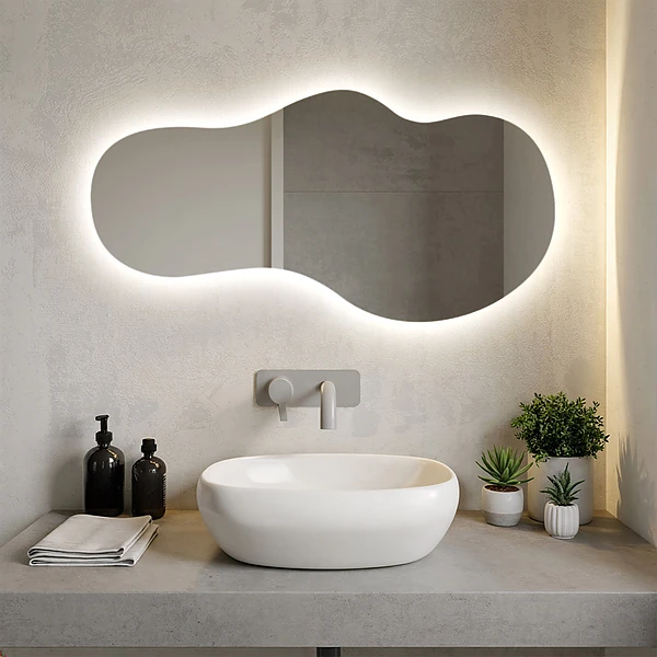 Unico specchio irregolare retroilluminato 40x80