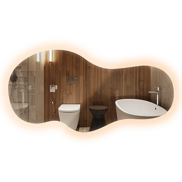 Moderno specchio forma irregolare con LED 50x100