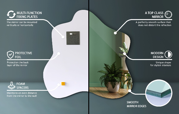 Specchio irregolare a forma di macchia 68x67 cm