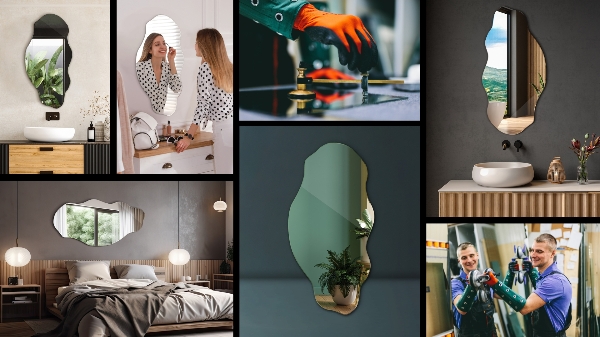 Specchio asimmetrico macchia 45x90