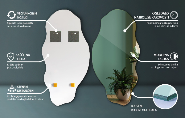 Specchio forma irregolare macchia 50x100