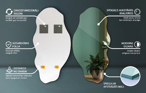 Specchio forma irregolare macchia 50x100