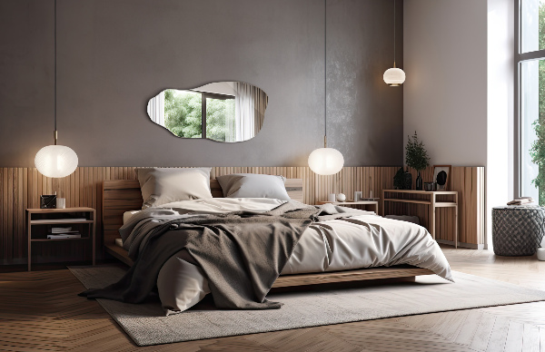 Specchio asimmetrico accessorio elegante senza cornice 50x100