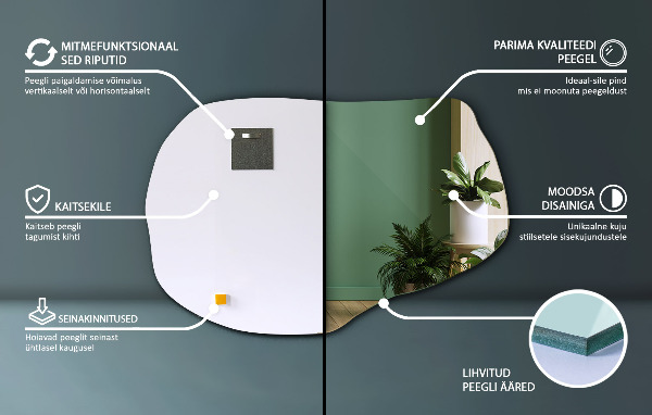 Specchio originale a parete 100x65 cm