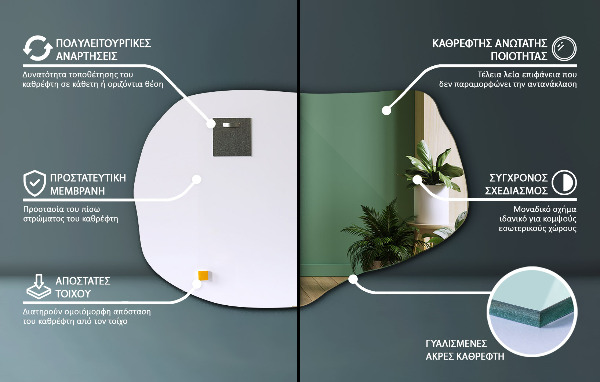 Specchio originale a parete 100x65 cm