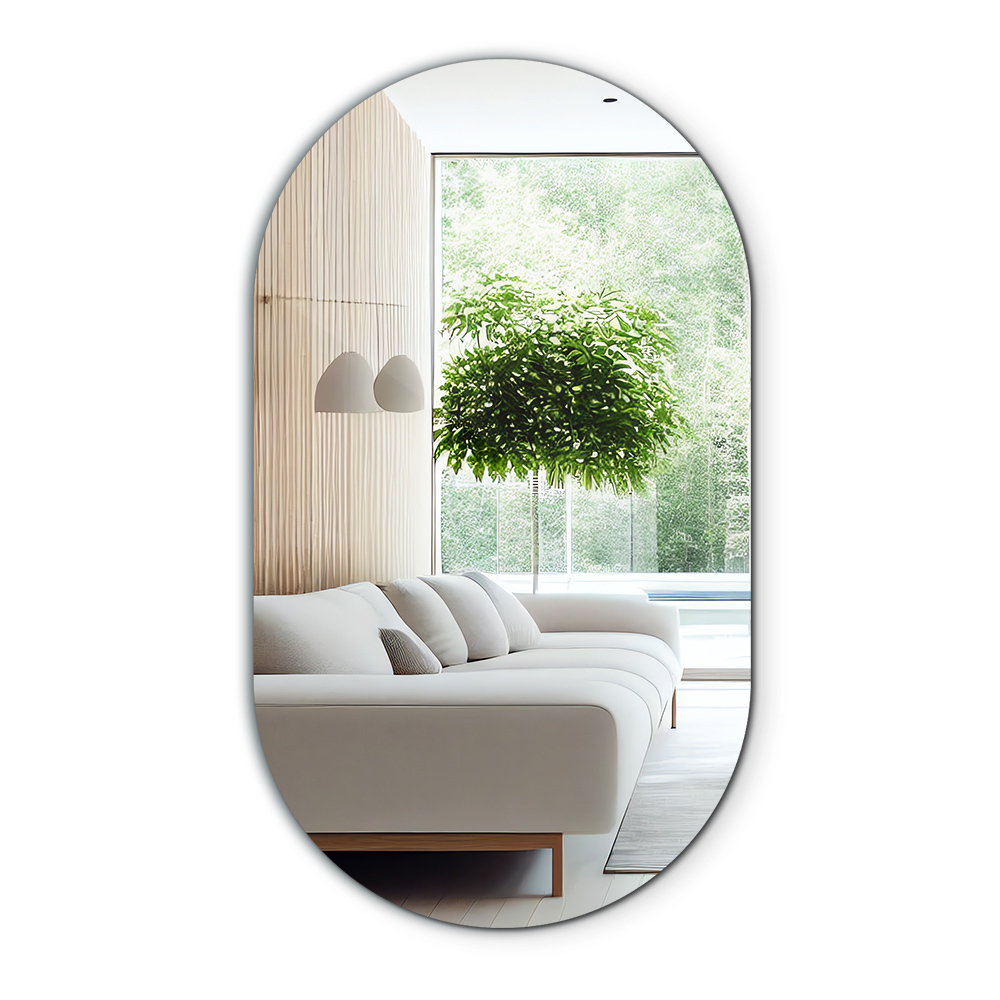 Specchio ovale da parete senza cornice 58x100 cm