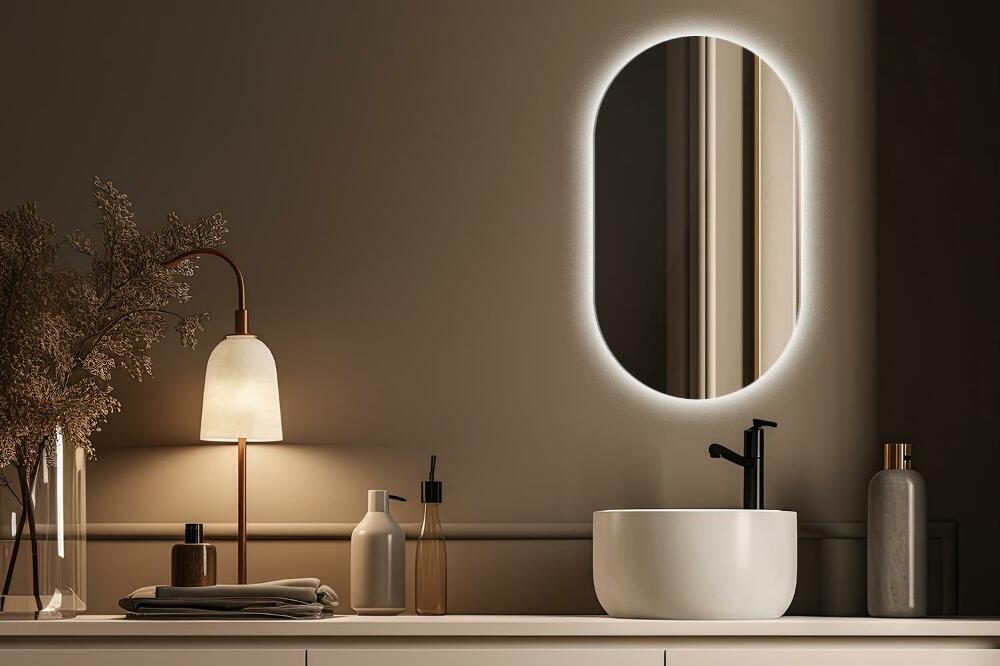 Specchio Semicircolare Retroilluminato Per Bagno