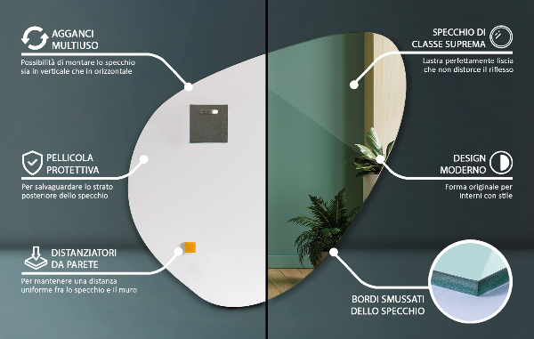 Specchio originale 77x77 cm