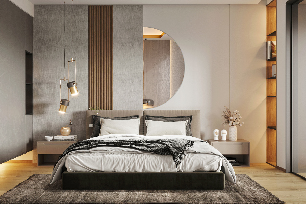 Specchio decorativo semicircolare senza cornice 45x90 cm