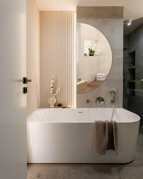 Specchio decorativo semicircolare senza cornice 45x90 cm