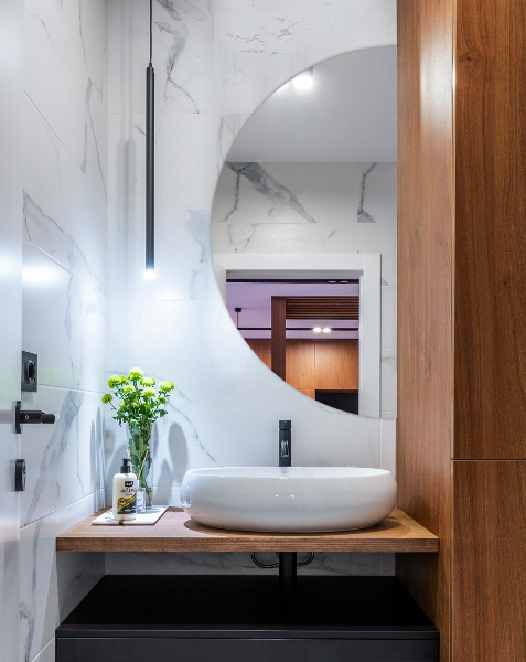 Specchio decorativo semicircolare senza cornice 45x90 cm