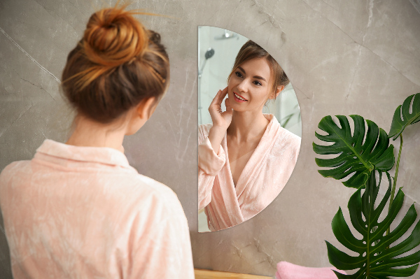 Specchio mezza luna senza cornice 50x100 cm