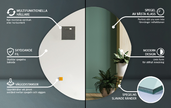 Specchio asimmetrico senza cornice 87x86 cm