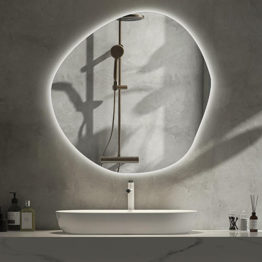 Specchio LED Moderno Asimmetrico 50x100 Cm - Illuminazione A LED Per Bagno O Soggiorno, Luce Neutra - Foto 4