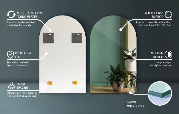 Specchio originale arrotondato 60x100 cm