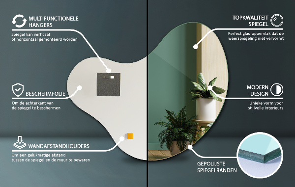 Specchio originale senza cornice 58x58 cm