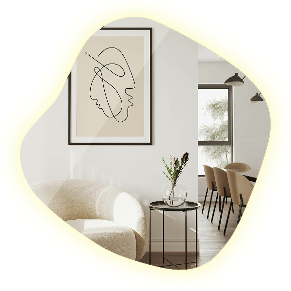 Specchio forma irregolare con led 48x48 cm