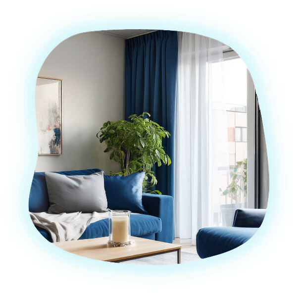 Specchio forma irregolare con led 68x67 cm