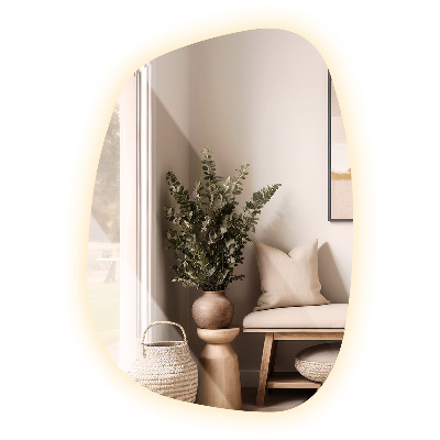 Specchio a forma di macchia con LED 49x34 cm