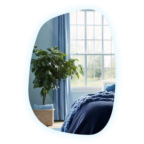 Specchio a forma di macchia con LED 49x34 cm