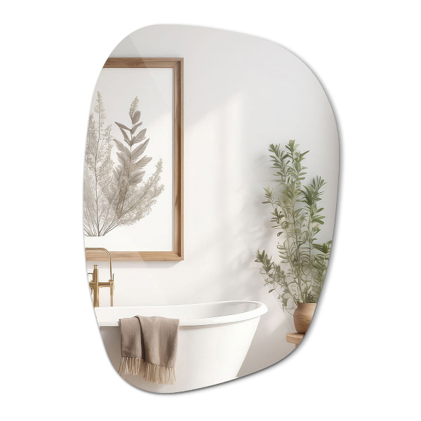 Specchio asimmetrico a forma di macchia 68x47 cm