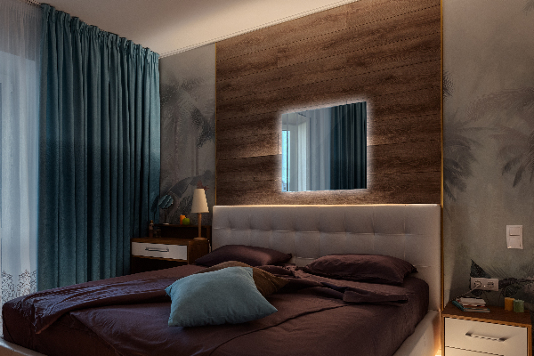 Specchio bagno rettangolare con luce 50x50 cm